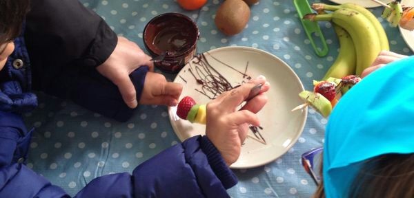 Taller de fruita amb xoxolata